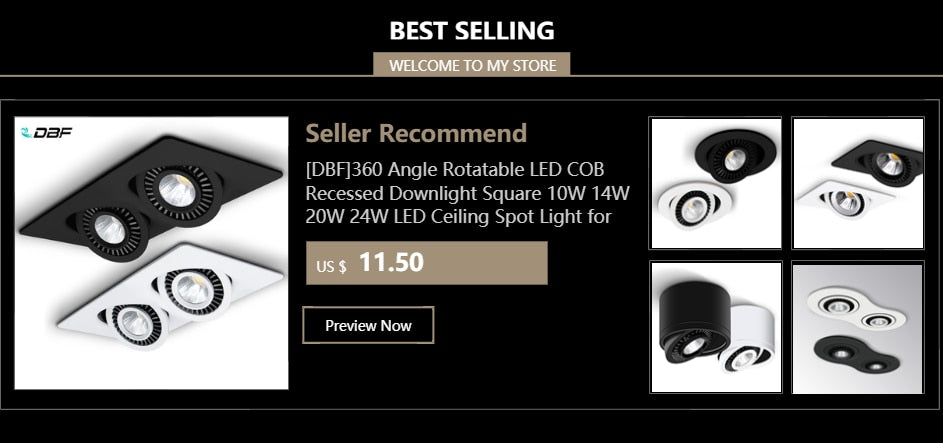 DBF 2020 New Frameless Anti Glare Lens COB Recessed Downlight 7W 12W Round LED Ceiling Spot Light Bedroom Picture Background