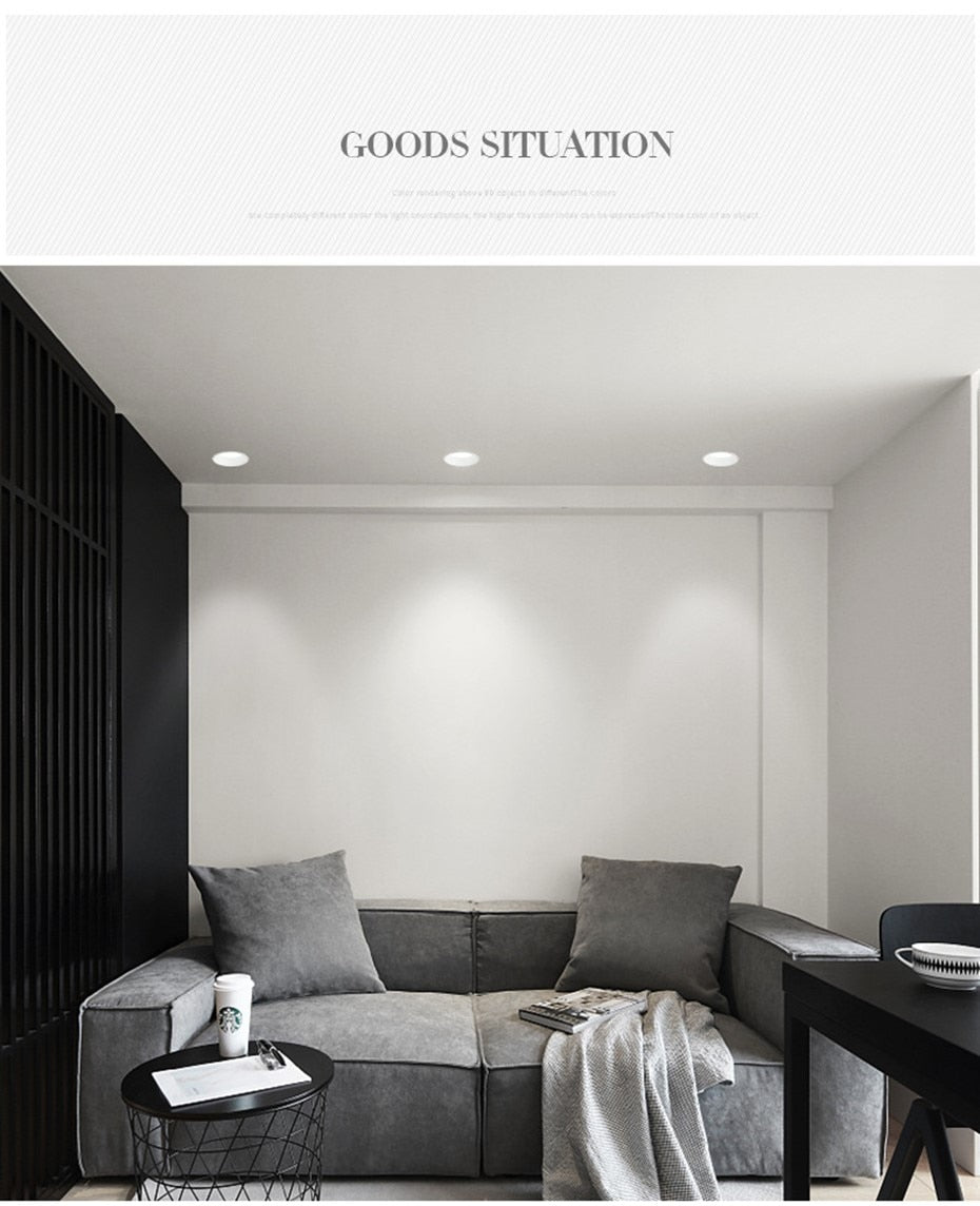 DBF 2020 Frameless 3 Light Temperatures Changeable Recessed LED Downlight 7W 10W 12W 15W Round LED Ceiling Spot Light Bedroom