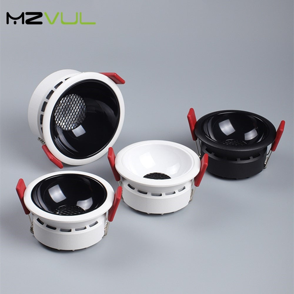 CRI90 Anti-glare Recessed Ceiling Downlight lamp 7W 12W 18W 20W honeycomb cob led spot lights Ceiling Fixtures Lighting 85-265V