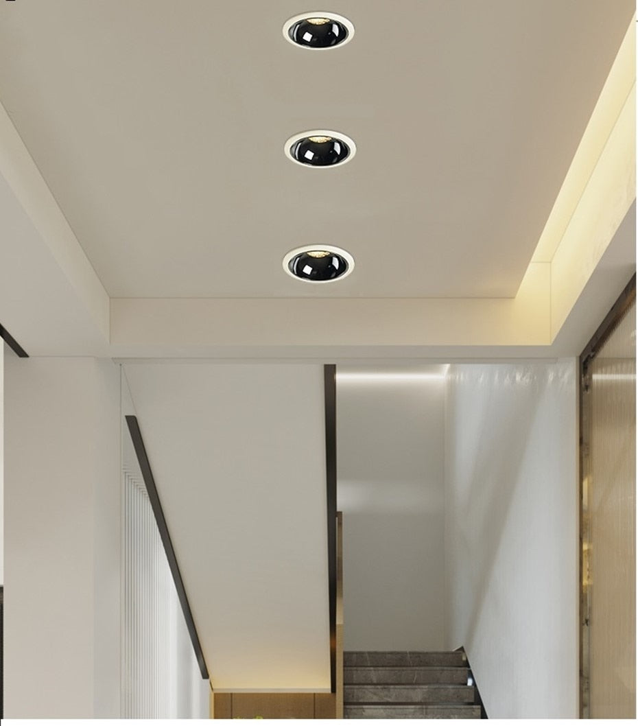 CRI90 Anti-glare Recessed Ceiling Downlight lamp 7W 12W 18W 20W honeycomb cob led spot lights Ceiling Fixtures Lighting 85-265V