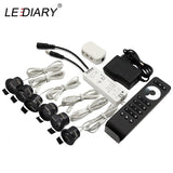 LEDIARY Dimmable Multi Remot Control Downlight Cabinet Lamp Black 12V Spot LED Mini Ceiling Downlights Recessed 1.5W 27mm