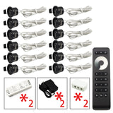 LEDIARY Dimmable Multi Remot Control Downlight Cabinet Lamp Black 12V Spot LED Mini Ceiling Downlights Recessed 1.5W 27mm