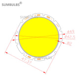 Downlight bulb LED COB light source 49mm round 15W 20W 30W Chip On Board LED warm nature cold white for diy lamp
