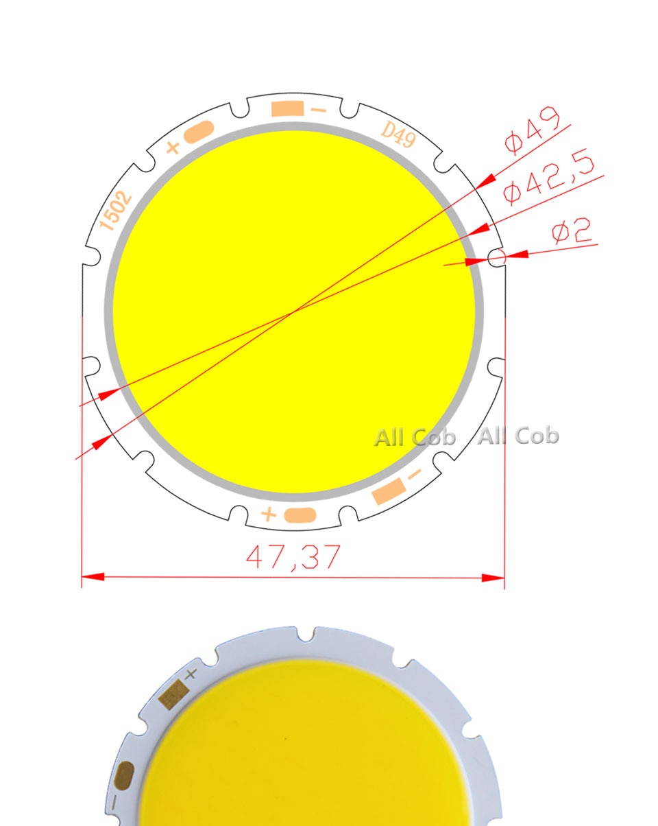 Downlight bulb LED COB light source 49mm round 15W 20W 30W Chip On Board LED warm nature cold white for diy lamp