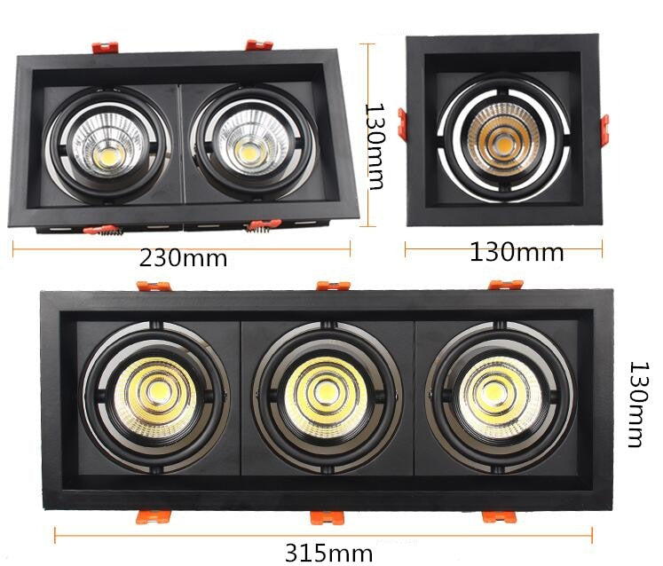 Super Bright Recessed square LED Dimmable Downlight COB 10w 20W 30w LED Spot light LED decoration Ceiling Lamp