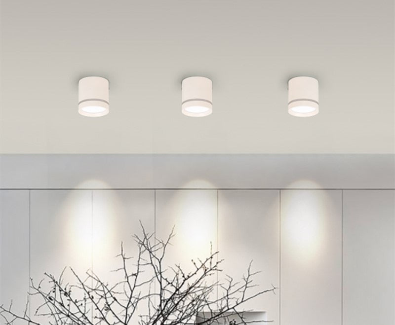 Surface mounted dimmable LED downlight 7W/10W/12W/15W COB LED ceiling spotlight AC85-265V LED backlight indoor lighting