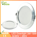 LED Downlight Downlight UltraThin AC110V 220V Led Bulb  3W 5W 9W 15W 18W led spot Bedroom Kitchen Indoor Recessed Round Light