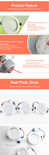 LED Downlight Downlight UltraThin AC110V 220V Led Bulb  3W 5W 9W 15W 18W led spot Bedroom Kitchen Indoor Recessed Round Light