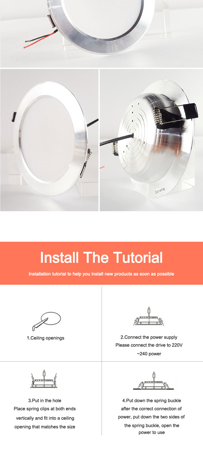 LED Downlight Downlight UltraThin AC110V 220V Led Bulb  3W 5W 9W 15W 18W led spot Bedroom Kitchen Indoor Recessed Round Light