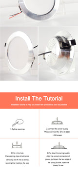 LED Downlight Downlight UltraThin AC110V 220V Led Bulb  3W 5W 9W 15W 18W led spot Bedroom Kitchen Indoor Recessed Round Light