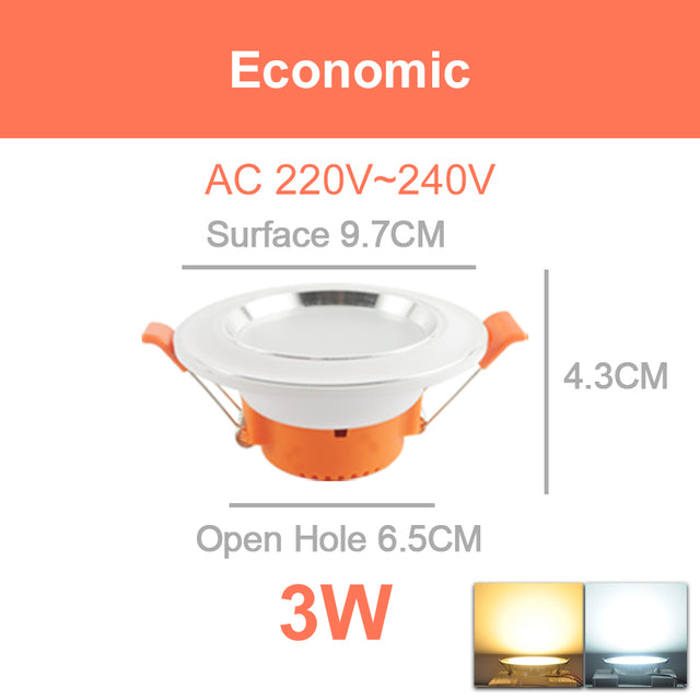 LED Downlight Downlight UltraThin AC110V 220V Led Bulb  3W 5W 9W 15W 18W led spot Bedroom Kitchen Indoor Recessed Round Light