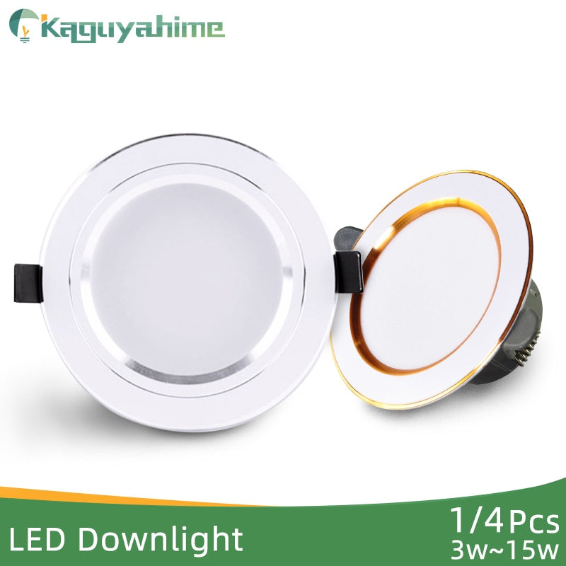 Kaguyahime 1pc/4pcs 3W-15W LED Downlight 220V 110V Round LED Recessed Spot LED Lamp Panel Light Aluminum Surface For Ceiling 10W
