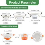 Kaguyahime 1pc/4pcs 3W-15W LED Downlight 220V 110V Round LED Recessed Spot LED Lamp Panel Light Aluminum Surface For Ceiling 10W