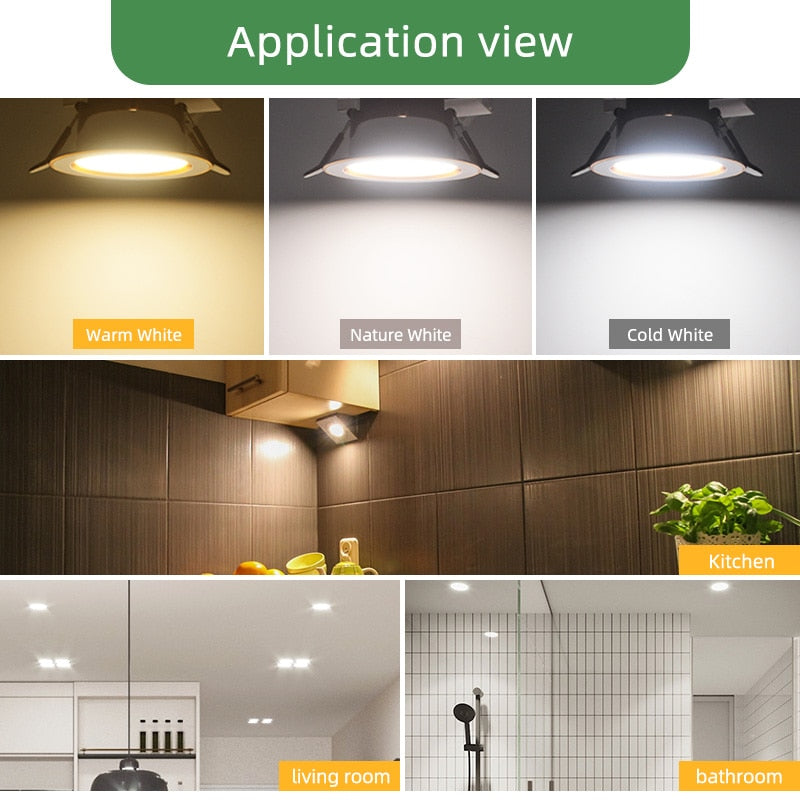 Kaguyahime 1pc/4pcs 3W-15W LED Downlight 220V 110V Round LED Recessed Spot LED Lamp Panel Light Aluminum Surface For Ceiling 10W