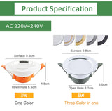 Kaguyahime 1pc/4pcs 3W-15W LED Downlight 220V 110V Round LED Recessed Spot LED Lamp Panel Light Aluminum Surface For Ceiling 10W