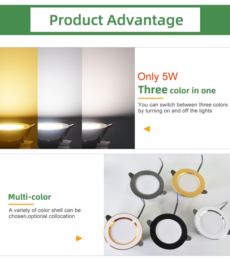 Kaguyahime 1pc/4pcs 3W-15W LED Downlight 220V 110V Round LED Recessed Spot LED Lamp Panel Light Aluminum Surface For Ceiling 10W