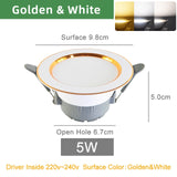 Kaguyahime 1pc/4pcs 3W-15W LED Downlight 220V 110V Round LED Recessed Spot LED Lamp Panel Light Aluminum Surface For Ceiling 10W