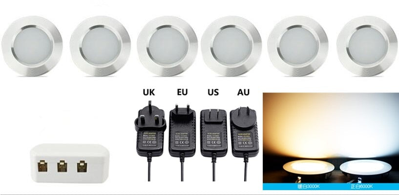 Ultra-Thin Concealed Mini LED Downlight LED Display Kitchen Under Cabinet Light With 12V 2M Terminal Cable LED Lighting For Home