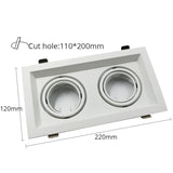 LED Grille Light LED Downlight Frame Fixtures MR16 Fitting 90-260V Recessed GU10 Bulb Replaceable Downlights