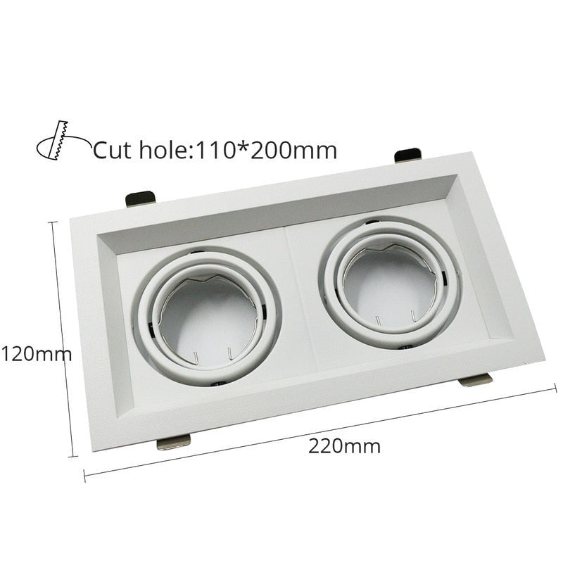 LED Grille Light LED Downlight Frame Fixtures MR16 Fitting 90-260V Recessed GU10 Bulb Replaceable Downlights