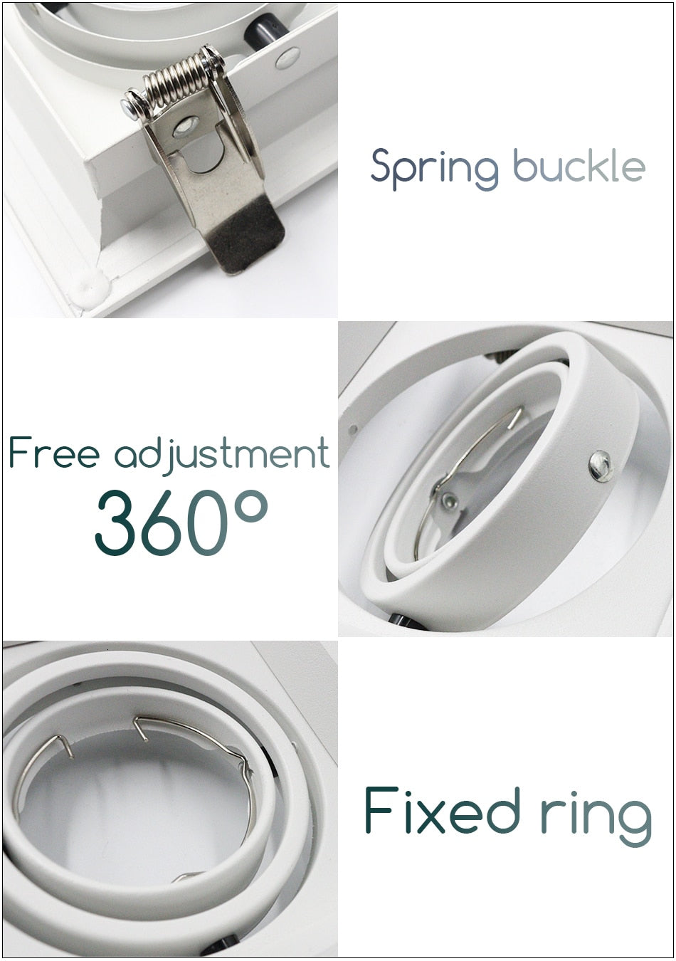 LED Grille Light LED Downlight Frame Fixtures MR16 Fitting 90-260V Recessed GU10 Bulb Replaceable Downlights