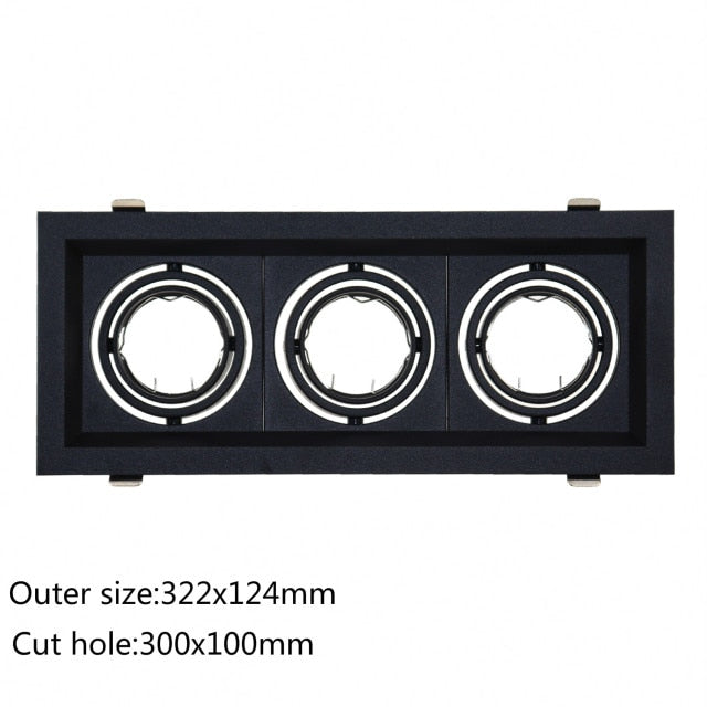 LED Grille Light LED Downlight Frame Fixtures MR16 Fitting 90-260V Recessed GU10 Bulb Replaceable Downlights