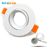 Round White Recessed LED Ceiling Light Spotlight Fixture GU10 MR16 Lampholder Downlight Fitting Adjustable Frame Housing Fixed