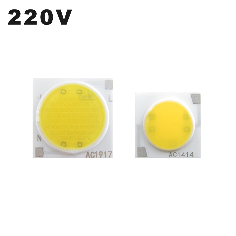 LED Chips AC1414 AC1917 2pcs/ lot 3W 5W 7W 9W 12W 15W 20W 30W AC220V COB Surface Light Source LED Beads For Spotlight Downlight