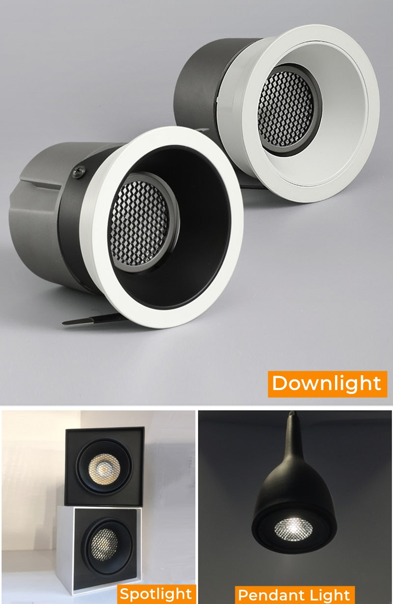 Aluminum Anti-glare Honeycomb Mesh Cover Black Downlight Track Lamp Grill Filter Light Shade Hood Spot Lighting Fitting Fixtures