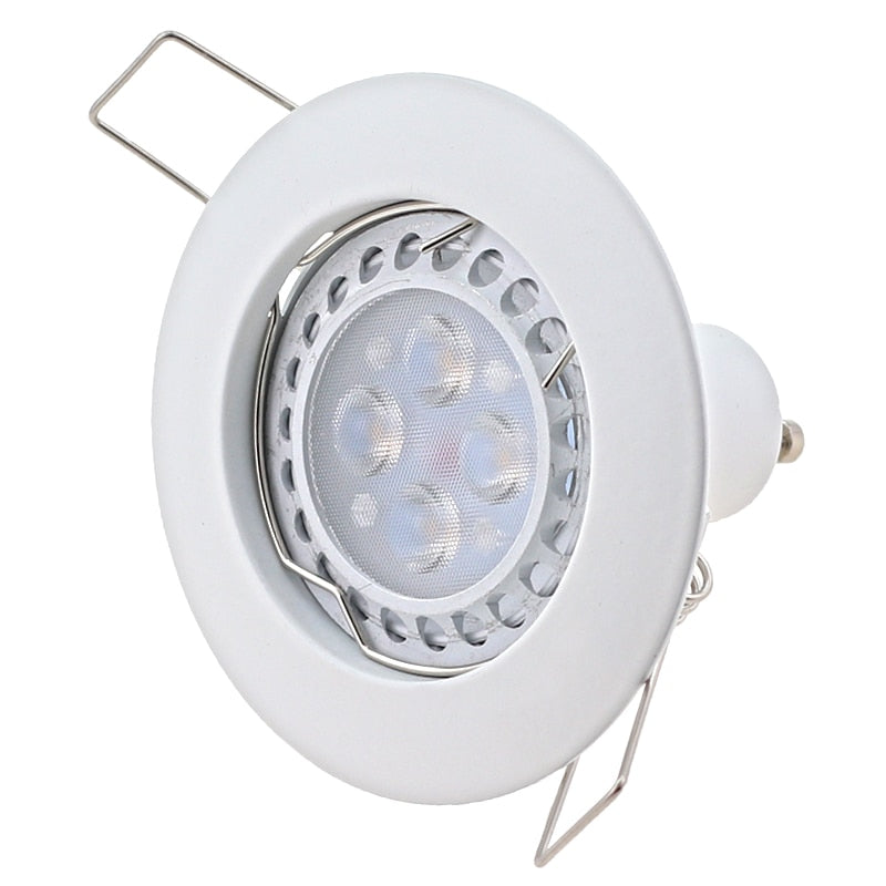 White GU10 MR16 Recessed ceiling spotlight Downlight base socket IP20 Not adjustable Diameter 80mm mounting diameter 60mm