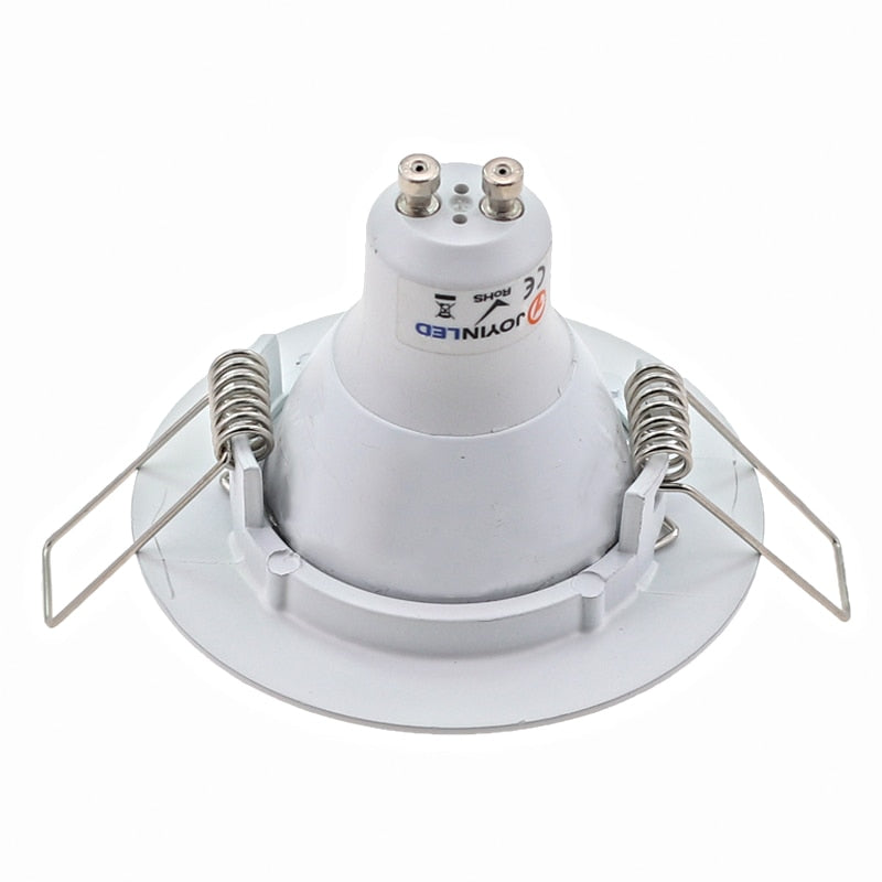 White GU10 MR16 Recessed ceiling spotlight Downlight base socket IP20 Not adjustable Diameter 80mm mounting diameter 60mm