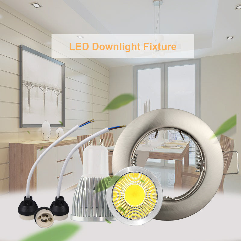 White GU10 MR16 Recessed ceiling spotlight Downlight base socket IP20 Not adjustable Diameter 80mm mounting diameter 60mm