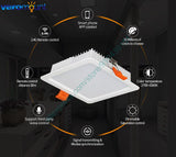 MiBoxer FUT064 9W RGB+CCT Square LED Downlight AC110V 220V Smart Indoor Lamp 2.4G RF Remote Smartphone APP WiFi Voice Control