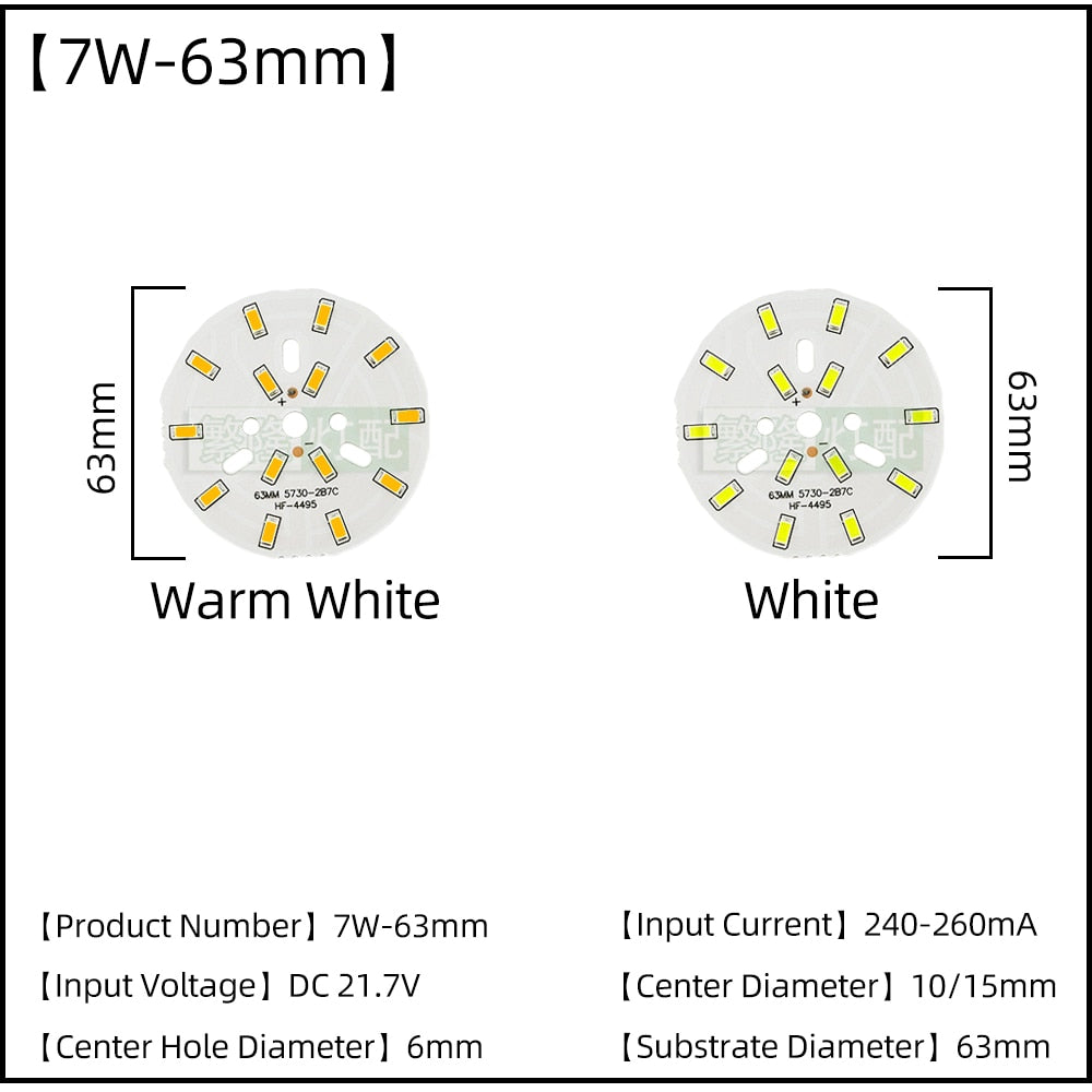 5pcs/Lot 3W 5W 7W 9W SMD5730 LED Chips 240mA 260mA Constant Current Input Light Bead For White/Warm DIY Downlight