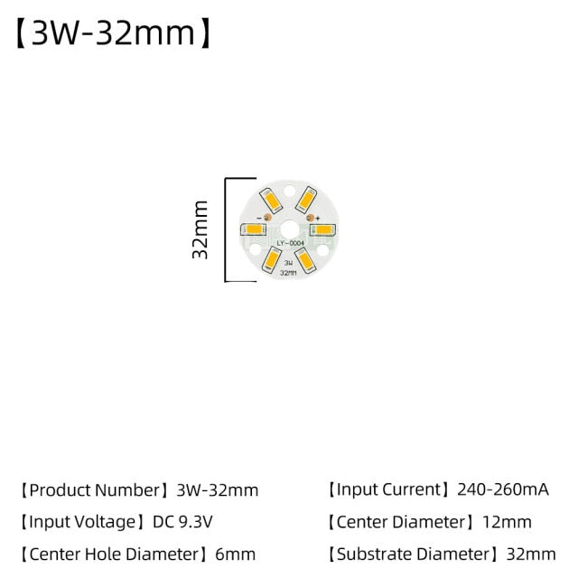 5pcs/Lot 3W 5W 7W 9W SMD5730 LED Chips 240mA 260mA Constant Current Input Light Bead For White/Warm DIY Downlight