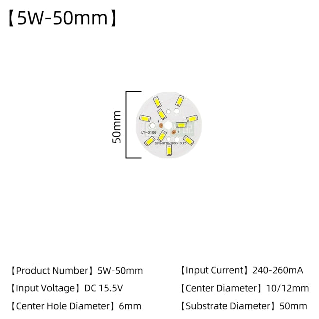 5pcs/Lot 3W 5W 7W 9W SMD5730 LED Chips 240mA 260mA Constant Current Input Light Bead For White/Warm DIY Downlight
