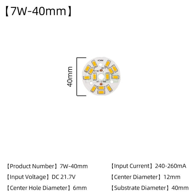 5pcs/Lot 3W 5W 7W 9W SMD5730 LED Chips 240mA 260mA Constant Current Input Light Bead For White/Warm DIY Downlight