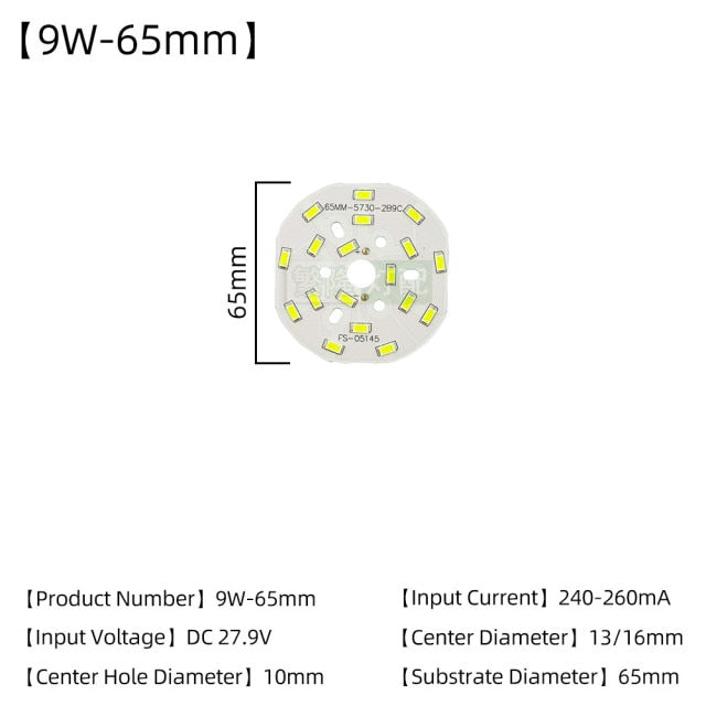 5pcs/Lot 3W 5W 7W 9W SMD5730 LED Chips 240mA 260mA Constant Current Input Light Bead For White/Warm DIY Downlight