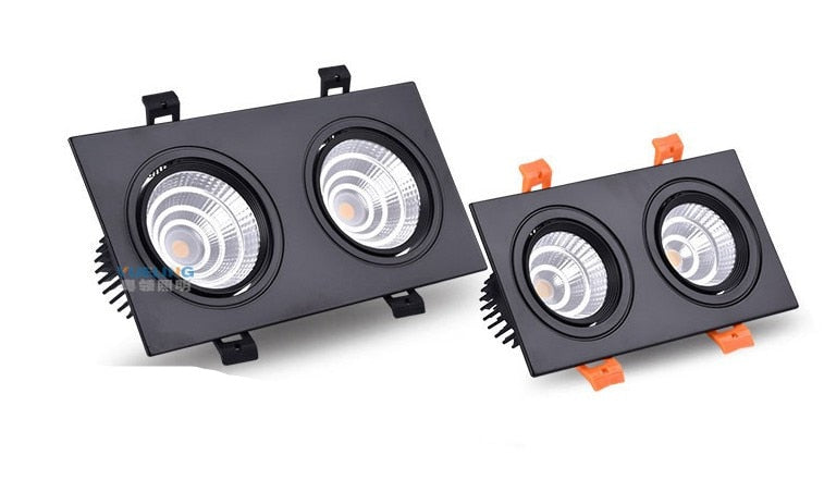 double Dimmable LED COB Spotlight Ceiling lamp AC85-265V 7W 10W 12W 15W 20w 30w 40w Aluminum recessed downlights Led Spot Light