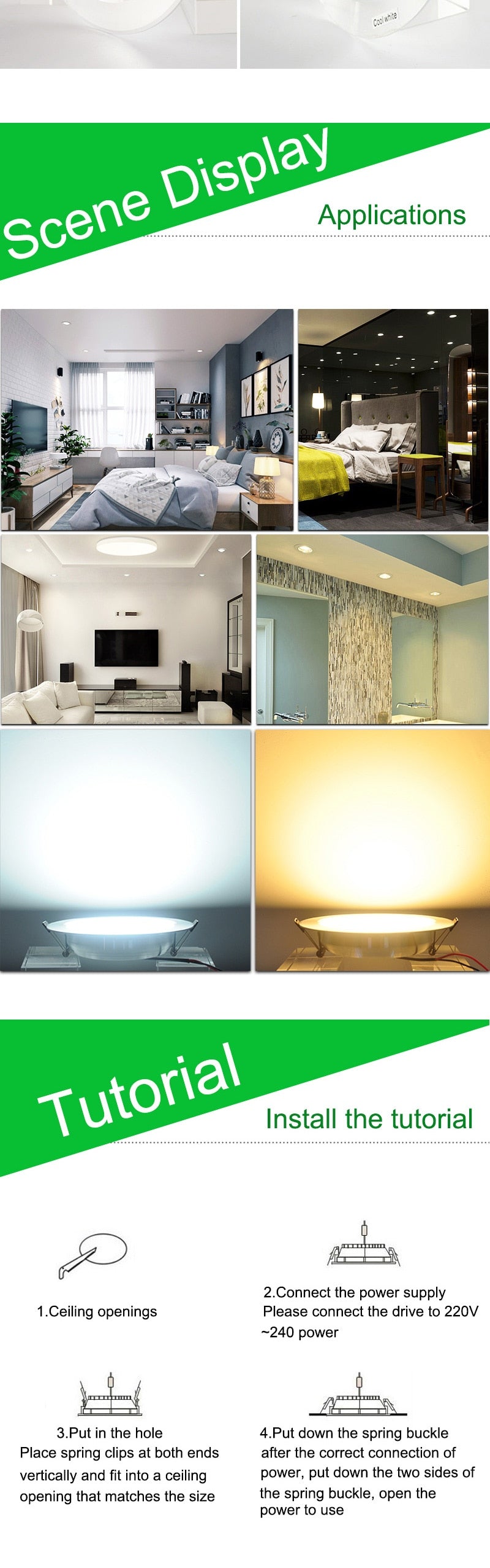 LED downlight 3W 5W 9W 12W 15W 18W downlight Silver White Ultra Thin Aluminum shell AC110V 220V Round Recessed LED Spot Lighting