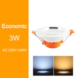 LED downlight 3W 5W 9W 12W 15W 18W downlight Silver White Ultra Thin Aluminum shell AC110V 220V Round Recessed LED Spot Lighting