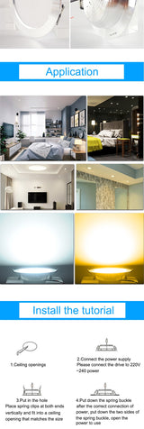 LED Downlight 3W 5W 9W 12W 15W 18W Silver White Ultra Thin Aluminum downlight AC110V 220V 240V Round Recessed LED Spot Lighting