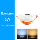 LED Downlight 3W 5W 9W 12W 15W 18W Silver White Ultra Thin Aluminum downlight AC110V 220V 240V Round Recessed LED Spot Lighting