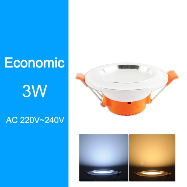 LED Downlight 3W 5W 9W 12W 15W 18W Silver White Ultra Thin Aluminum downlight AC110V 220V 240V Round Recessed LED Spot Lighting