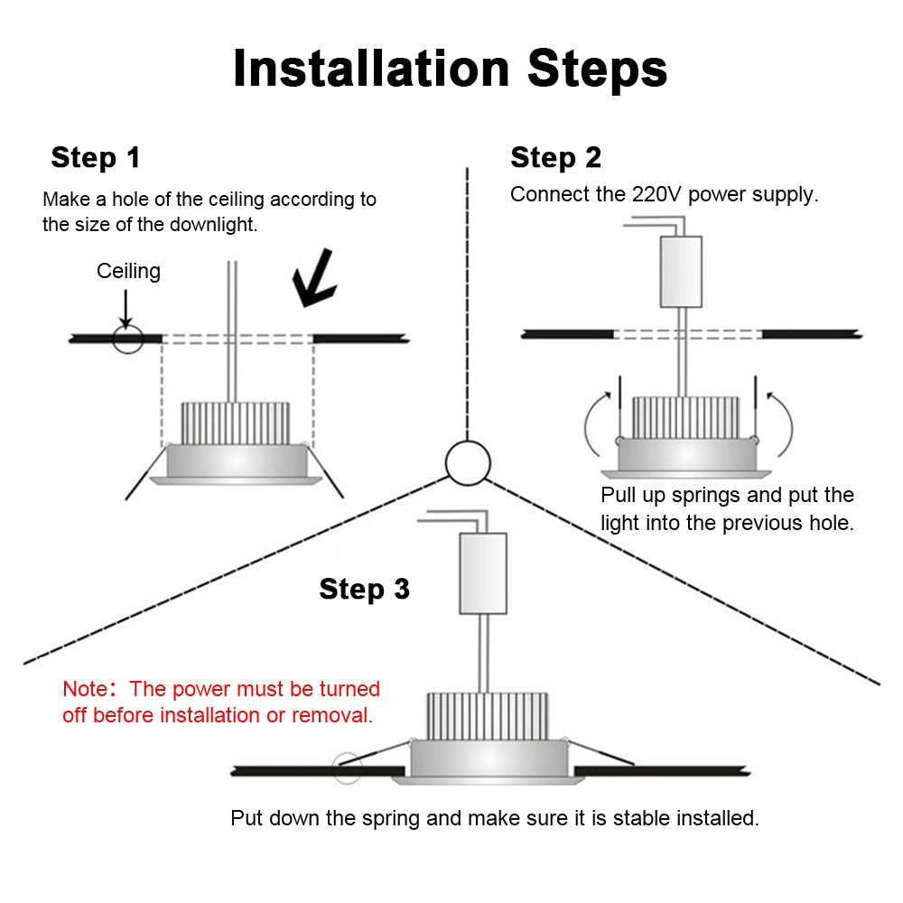 3-inch 7W LED Downlight Round Recessed Lamp 85V-265V Led Bulb Bedroom Kitchen Indoor LED Spot LED Motion Sensor Downlight