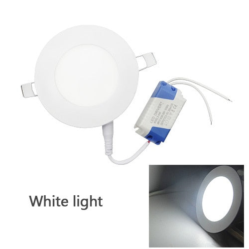 Ultra Thin LED Panel Downlight 3W 6W 9W 12W 15W 18W Round/ Square LED Ceiling Recessed Light AC85-265V LED Panel dimmable lamps