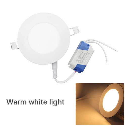 Ultra Thin LED Panel Downlight 3W 6W 9W 12W 15W 18W Round/ Square LED Ceiling Recessed Light AC85-265V LED Panel dimmable lamps