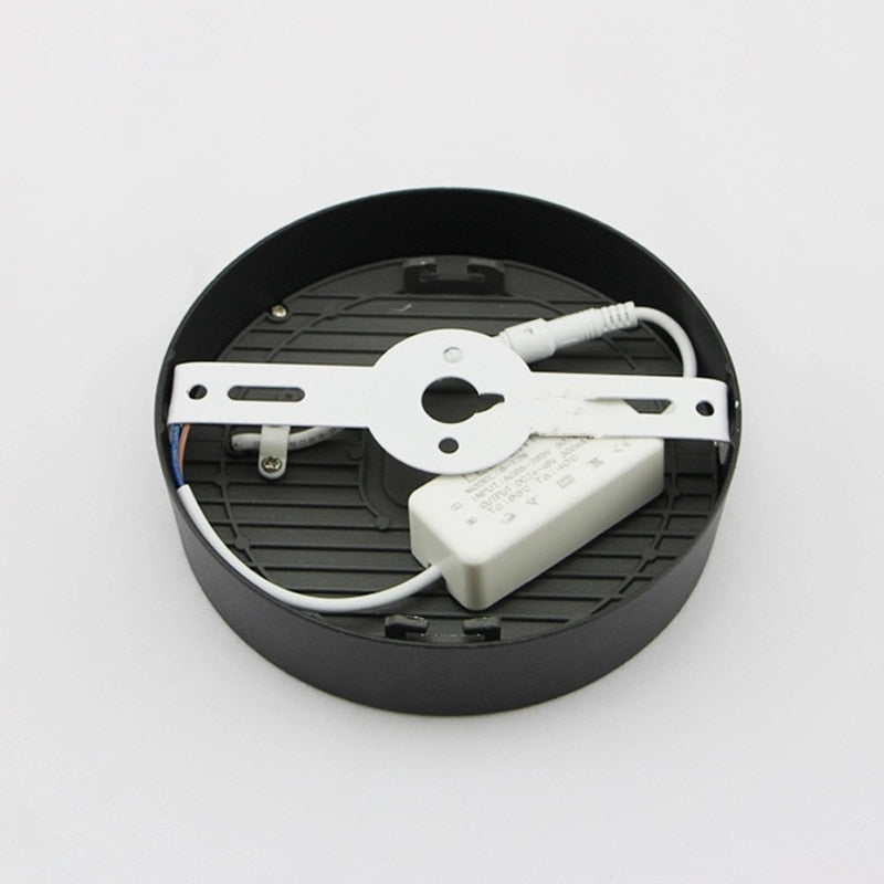 LED Panel Light 1pcs black 6W 9w 12W 18W 24w Surface Mounted LED Ceiling Lights AC85-265V Round Square LED Downlight