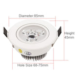 Residential LED Downlight Dimmable 1W 3W 4W 5W 7W Warm Nature Pure White 110V 220V Recessed LED Lamp Spot Light Indoor Lighting