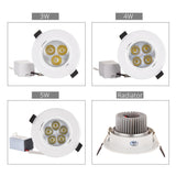 Residential LED Downlight Dimmable 1W 3W 4W 5W 7W Warm Nature Pure White 110V 220V Recessed LED Lamp Spot Light Indoor Lighting